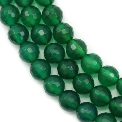 Grüne Achate facettierte runde Perlenkette Durchmesser 8mm Durchmesser des Loch 1mm ca. 47 Stck / Strang 15~16"