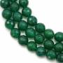 Filo di perline di agata verde naturale, rotondo sfaccettato, diametro 10 mm, foro 1 mm, circa 39 perline per filo, 15~16"