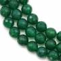 Filo di perline di agata verde naturale, rotondo sfaccettato, diametro 12 mm, foro 1,5 mm, circa 33 perline per filo, 15~16"