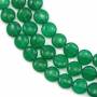 Filo di perline di agata verde naturale, rotondo piatto, diametro 10 mm, foro 1 mm, circa 40 perline per filo, 15~16"