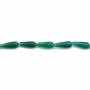 Fili di perline di agata verde, a goccia, 6x16 mm, foro 1 mm, circa 25 perline/filamento, 15~16"