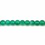 Grüne Achate runde Perlenkette  Durchmesser 3mm  Loch 0.7mm  ca. 132 Stck / Strang 15~16"