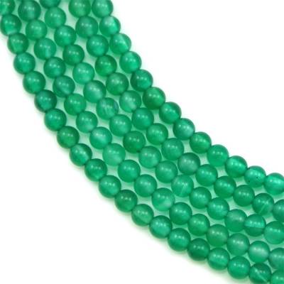 Шар 3мм Бусы "Зелёный Агат"  шарик  отв. 0.7мм  примерно 132 бусинки/нитка длина 39-40см