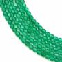 filo di perle di agata verde naturale da 3 mm, rotondo, foro da 0,7 mm, circa 132 perle/filo, 15~16"