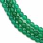 Filo di perline di agata verde naturale, rotondo, diametro 4 mm, foro 0,8 mm, circa 98 perline per filo, 15~16"
