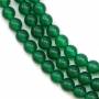 Grüne Achate runde Perlenkette Durchmesser 6mm Durchmesser des Loch 1mm ca. 64 Stck / Strang 15~16"