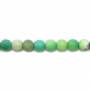 Filone di perline di agata verde naturale, rotondo sfaccettato, dimensione 6 mm, foro 0,8 mm, 15~16"/filare