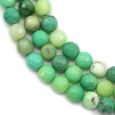 Natural Green Grass Agate Beads Strand Faceted Round Size 6mm Hole 0.8mm 39-40cm/Strand