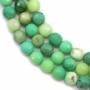 Filone di perline di agata verde naturale, rotondo sfaccettato, dimensione 6 mm, foro 0,8 mm, 15~16"/filare
