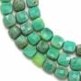 Rouleaux de perles d'agate verte naturelle, carrée (à facettes), taille 8x8, trou 0.7mm, 15~16"/ruban