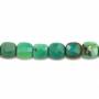 Rouleaux de perles d'agate verte naturelle, carrée (à facettes), taille 8x8, trou 0.7mm, 15~16"/ruban