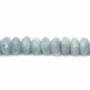 Natural Aquamarine Beads Strand Faceted Abacus Size 4x6mm Hole 1mm 15~16"/Strand