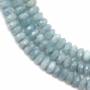 海藍寶串珠 切角算盤珠 尺寸4x6毫米 孔徑1毫米 長度39-40厘米/條