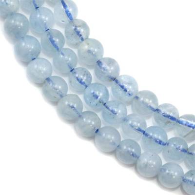 海藍寶串珠 圓形 直徑4毫米 孔徑0.8毫米 長度39-40厘米/條