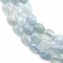 Perles d'aigue-marine naturelles en brin ovale 8x10mm 39-40cm/brin