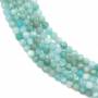 Natural Brazil Amazonite Bead Strand Round Faceted Diameter 2mm Hole 0.45mm 15~16''/Strand