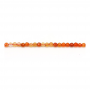 Natural Carnelian Beads Faceted  Round Diameter 2mm Hole 0.4mm About 186 Beads/Strand 15~16"