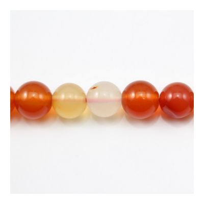 Natural Carnelian Beads Strand Round Diameter 10mm Hole 1mm About 38 Beads/Strand 15~16"