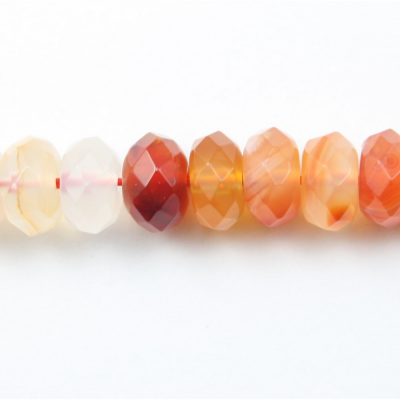Natural Carnelian Faceted Abacus Beads Strand Size 5x8mm Hole 1mm About 75 Beads/Strand 15~16"