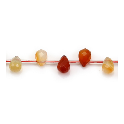 Natural Carnelian Beads Strand Faceted Teardrop Size 6x9mm Hole 1mm About 37 Beads/Strand 15~16"
