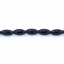 Natural Black Agate Rice Shape Beads Strand Size 10x20mm Hole 1mm About 20 Beads/Strand 39-40cm