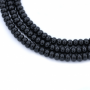 Agate noire rondelle sur fil  Taille 4x6mm  trou1.0mm Environ 93perles/fil 15~16"