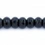 Бусы Чёрный Агат  Гранёная  косточка  размер 4х6мм  диаметр отверстия 1мм примерно 93 бусинки/нитка  длина 39-40см