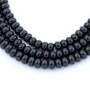 Schwarze Achate abakusperlenförmige Perlenkette 5x8mm Durchmesser des Loch 1mm ca. 73 Stck / Strang 15~16"