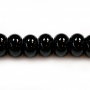 黒瑪瑙そろばん玉形ビーズ　サイズ 5mm x8mm 穴長径 1.0mm 73個珠/本