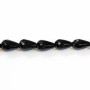 Agate noire goutte facette sur fil  Taille 8x12mm trou1.0mm Environ 33perles/fil 15~16"