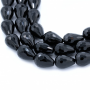 Natural Black Agate Beads Strand Faceted Teardrop 13x18mm Hole 1mm About 22 Beads/Strand 39-40cm