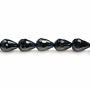 Schwarze Achate facettierte runde wassertropfenförmige Perlenkette 13x18mm Durchmesser des Loch 1mm ca. 22 Stck / Strang 15~16"