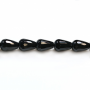 Agate noire goutte facette sur fil  Taille 12x16mm  trou1.5mm Environ 25perles/fil 15~16"
