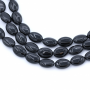 Agate noire ovale sur fil  Taille 8x10mm trou1.0mm Environ 40perles/fil 15~16"