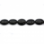 Бусы Чёрный Агат  овальный  размер 10х14мм  диаметр отверстия 1мм примерно 28 бусинок/нитка  длина 39-40см