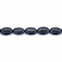 Agate noire ovale sur fil  Taille 12x16mm trou1.0mm Environ 25perles/fil 15~16"
