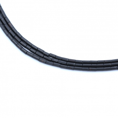 Натуральный черный агат бусины пряди цилиндр размер 2x4 мм отверстие 0,4 мм 15 ~ 16 "/ прядь