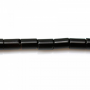 Natürliche schwarze Achatperlen Strangzylinder Größe 2x4 mm Loch 0,4 mm 15 ~ 16 "/ Strang