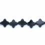 Agate noire en forme d'espada sur fil  Taille 14x14mm  trou1.0mm Environ 30perles/fil 15~16"