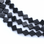 Schwarze Achate kleeblattförmige Perlenkette 10x10mm Durchmesser des Loch 1mm ca. 40 Stck / Strang 15~16"