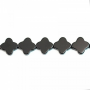 ブラックアゲートクローバー形ビーズ　サイズ  18mm x18mm 穴長径　1mm  約22個珠/本