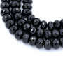 Natural Black Agate Faceted Abacus Beads Strand 8x12mm Hole 1mm About 49 Beads/Strand 39-40cm