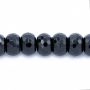 Fili di perline di agata nera naturale, abaco sfaccettato, 8x12mm, foro 1mm, circa 49 perline/filo, 15~16"