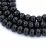 Schwarze Achate facettierte abakusperlenförmige Perlenkette 10x14mm Durchmesser des Loch 1.5mm ca. 40 Stck / Strang 15~16"