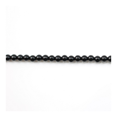 Schwarze Achate runde Perlenkette Durchmesser 2mm Durchmesser des Loch 0.5mm ca. 179 Stck / Strang 15~16"