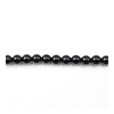 Agate noire ronde sur fil  Taille 4mm de diamètre trou0.8mm Environ 97perles/fil 15~16"
