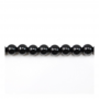 Filo di perline di agata nera naturale, rotondo, diametro 6 mm, foro 1 mm, circa 65 perline per filo, 15~16"