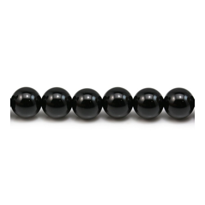 Natural Black Agate Beads Strand Round Diameter  8mm Hole 1mm About 49 Beads/Strand 39-40cm
