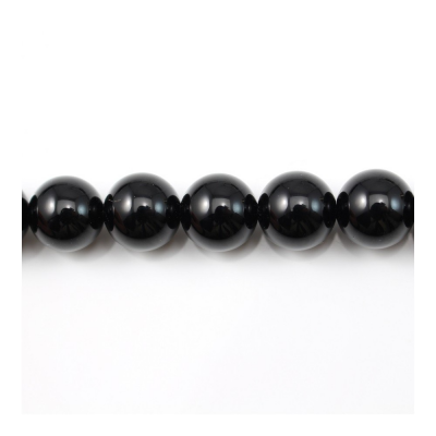Filo di perline di agata nera naturale, rotondo, diametro 10 mm, foro 1 mm, circa 39 perline per filo, 15~16"