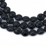 Schwarze Achate runde und flache Perlenkette Durchmesser 16mm Durchmesser des Loch 1.5mm ca. 25 Stck / Strang 15~16"